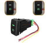 Interruptor de luz antiniebla de botón de coche automático LED de 5 pines con cable para Honda Civic Accord CRV