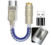 CX31993 HiFi DAC Tipo C a 3,5 mm Amplificador de auriculares Decodificador de audio IEM AMP Adaptador de teléfono móvil con adaptador USB A Como se...