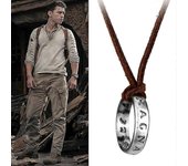 Juego de película Uncharted 4 Collar Nathan Drake Cosplay Anillo Código de cuero Antiguo colgante vintage Joyería Prop