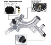 Carcasa de refrigerante del motor Salida de agua de aluminio con manguera para Cruze, Sonic y 1.4L - 25193922, 13251447 SilverBlack