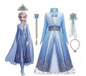 Unbrand Elsa Cosplay Disfraz Chica Princesa Vestido D 140