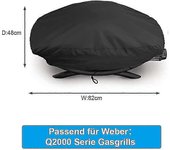 Cubierta para Weber Q2000 / Q2200 / Q200 Grill, cubiertas de barbacoa impermeables para Weber