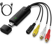 VHS a convertidor digital, tarjeta de captura de video USB 2.0, VCR VHS antiguo Mini DV Hi8 DVD a convertidor digital para Mac / PC, convertidor de...