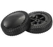 Paquete de 2 ruedas de parrilla de barbacoa de rodadura suave Neumáticos negros de 6 pulgadas para parrillas de barbacoa - JA