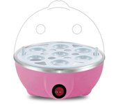 Cocina de huevo rápida: 7 Capacidad de huevo Cocina de huevo eléctrica para huevos duros, huevos escalfados, huevos revuelcos Rosa enchufe de la UE