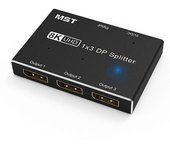 Displayport 8K 1X3 DP Splitter 8K60Hz 4K120Hzz MST SST Hub Multi Monitor Splitter con Dis Extendido Negro