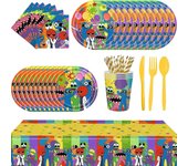 Rainbow Friends Suministros de fiesta de dibujos animados temáticos 24pcs placa de 9 pulgadas