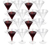 Copas de Martini de plástico, copas de vino transparentes Tazas de fiesta reutilizables Tazas de postre para cóctel Champán Transparente