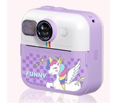 Cámara instantánea para niños, pantalla LCD de 2,4 pulgadas, cámara impresa para niños, cámara digital para niños con zoom de 6x, lente dual de 24 ...
