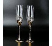 2pcs/set Boda Champagne Copas Soporte de metal Flautas Copas Copa 39;s Día 200ml