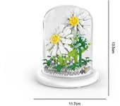 Ramo de juguete de ensamblaje de flores de bloque de decoración de escritorio de flores de bloque de ensamblaje de rompecabezas para niños como la ...