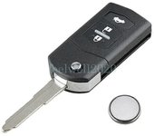 Para Mazda 2 3 5 6 MX5 RX8 3 Botón Coche Mando a distancia Caja de llavero Reemplazo de batería