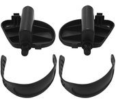 1Par de pedal de bicicleta estática Pedal de bicicleta ensanchado con correas de pedal para bicicleta estática de bicicleta estática Negro