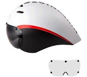 Gafas aerodinámicas Casco de bicicleta TT Triatlón Cascos de bicicleta de carretera Contrarreloj Casco de equitación con lente Equipo de bicicleta ...