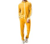 Conjunto de sudadera de terciopelo para hombre, conjunto de chándal casual chaqueta y pantalones