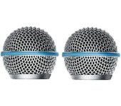 2PCS Micrófono Parrilla Micrófono Rejilla Reemplazo Micrófono Rótula Cabeza de Rótula para Beta58A SM58 Pgx24 Slx24 Plata