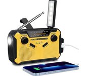 PRUNUS J-369 Radio de Cuerda, Equipo de Supervivencia, Radio Portátil AM/FM, Radio de Batería con Banco de Energía de 3000mAh, Radio Solar con Anto...