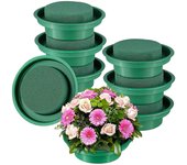Paquete de 8 cuencos redondos de espuma floral Kit de arreglos florales de bricolaje Bloques de espuma floral húmedos redondos verdes para decoraci...