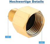 2024 Transición de estufa de camping al aire libre 1/2 "r x 1/4 " lks Conector adaptador de gas LPG de latón para cocina de gas Manguera de gas Par...