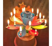 Música giratoria Lotus Cake Candle Birthday Party Magical Flower Blossom Candle Colorido