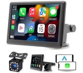 Soporte portátil inalámbrico para el tablero de instrumentos, Bluetooth estéreo para automóvil con pantalla táctil de 7 pulgadas, radio para automó...