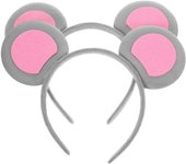2 Pcs Mouse Ears Headband Animal Ear Headband Cosplay Headband Lindo Ear Headband para Party Gris 23.50X17.50X1.50CM