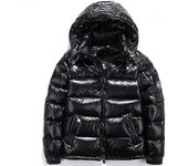Chaqueta shiny down chaqueta de invierno de los hombres stand collar down chaqueta con capucha Negro M