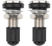 2 piezas de válvulas de neumáticos, válvulas de llanta con tapones antipolvo, válvulas sin cámara, ejes de válvulas de metal para neumáticos de mot...