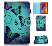 Para Lenovo Tab M11 / Xiaoxin Pad 11 2024 Funda de cuero con patrón de impresión de tableta con ranuras para tarjetas Multicolor Style L