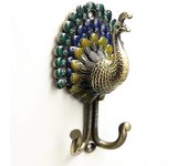 Phwj Vintage Peacock Hook Gancho de pared Gancho de toalla para baño Ganchos de capa de aleación de zinc Percha a prueba de óxido Herrajes de cocin...
