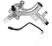 Carcasa de refrigerante del motor Salida de agua de aluminio con manguera para Cruze, Sonic y 1.4L - 25193922, 13251447 SilverBlack