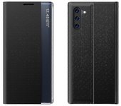 Para Galaxy Note 10 Plus Pantalla lateral Magnético Horizontal Flip Paño de textura lisa + Caja de PC con y para Galaxy Note 10 Plus Negro