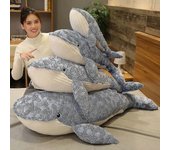 50-110cm tamaño gigante encantador ballena peluche juguete de peluche animales marinos azules juguete de peluche tiburón abrazable cojín de almohad...