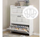 Par de estantes de gabinete de zapatos Estante doble hueco de plástico para el hogar Estante de zapatos Cajón de gabinete Zapatero, estante, bisagr...