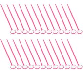 24Pcs Espejos de control dental Espejos bucales antivaho Espejos de inspección de dientes Rosa 16X2.5CM