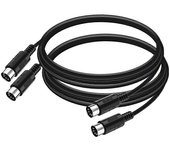Paquete de 2 cables MIDI DIN de 5 pines, cable MIDI de 5 pines macho a macho de 3 pies para teclado MIDI, sintetizador de teclado, sintetizador de ...