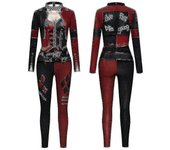 Disfraz de Harley Quinn para mujer Traje clásico de Harley Quinn Halloween Cosplay Traje Banmo XL