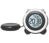 Reloj despertador con vibraciones de campanas dobles fuertes Ligero para dormir mucho Negro