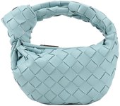 Bolso de mano tejido anudado de mujer Pu Bolsas de albóndigas de cuero Diseñador de moda Ladies Hobo Bolso de hombro de verano Bolso de hombro azul