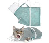 Bolsa de red de ducha para gatos Bolsa de baño para aseo para gatos Bolsa de lavado ajustable Bolsa multifuncional para gatos Bolsa de sujeción par...