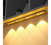 Lámpara LED inteligente con sensor de cuerpo humano, gabinete de lámpara recargable, barra de lámpara de gabinete Space Silver (Tric 40cm