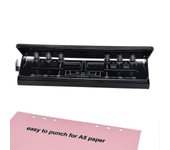 Punzón ajustable de 6 orificios con marca de posicionamiento, perforador de papel diario para planificadores de carpetas de seis anillos de tamaño ...