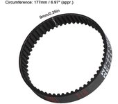 Goma de la correa de transmisión de la cepilladora dentada de 9 mm para Black Decker KW715 KW713 BD713 177