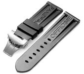 Correa de reloj negra Silicona Goma Reloj De reemplazo para Panerai Correa Herramientas Hebilla de acero