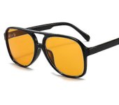 Gafas de sol retro vintage para mujer hombre Classic Large Squared Aviator Frame Uv400 Trendy Orange Glasses - RIpj naranja