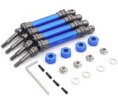 4pcs Eje de transmisión delantero y trasero de metal Cvd para 1/10 Traxxas Slash Stampede Hoss Vxl Rc Car Upgrade P azul