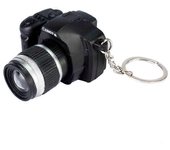 Llavero luminoso LED Mini cámara Juguetes iluminados Flasheo de mano para llavero Juguete DSLR realista Fiesta para niños favor Gadge Negro