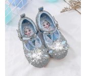 2023 Frozen Elsa Sandalias Zapatos de niña Princesa Zapatos de baile para niñas Moda Zapatos de cristal antideslizantes Sandalias para niña Azul 32...