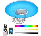Plafón Bluetooth de 24W Lámpara de techo LED RGB con altavoz, mando a distancia y control APP