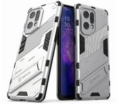 Para Oppo Find X5 PC dura antiarañazos bien protegida + cubierta de soporte de TPU suave para teléfono celular Multicolor White